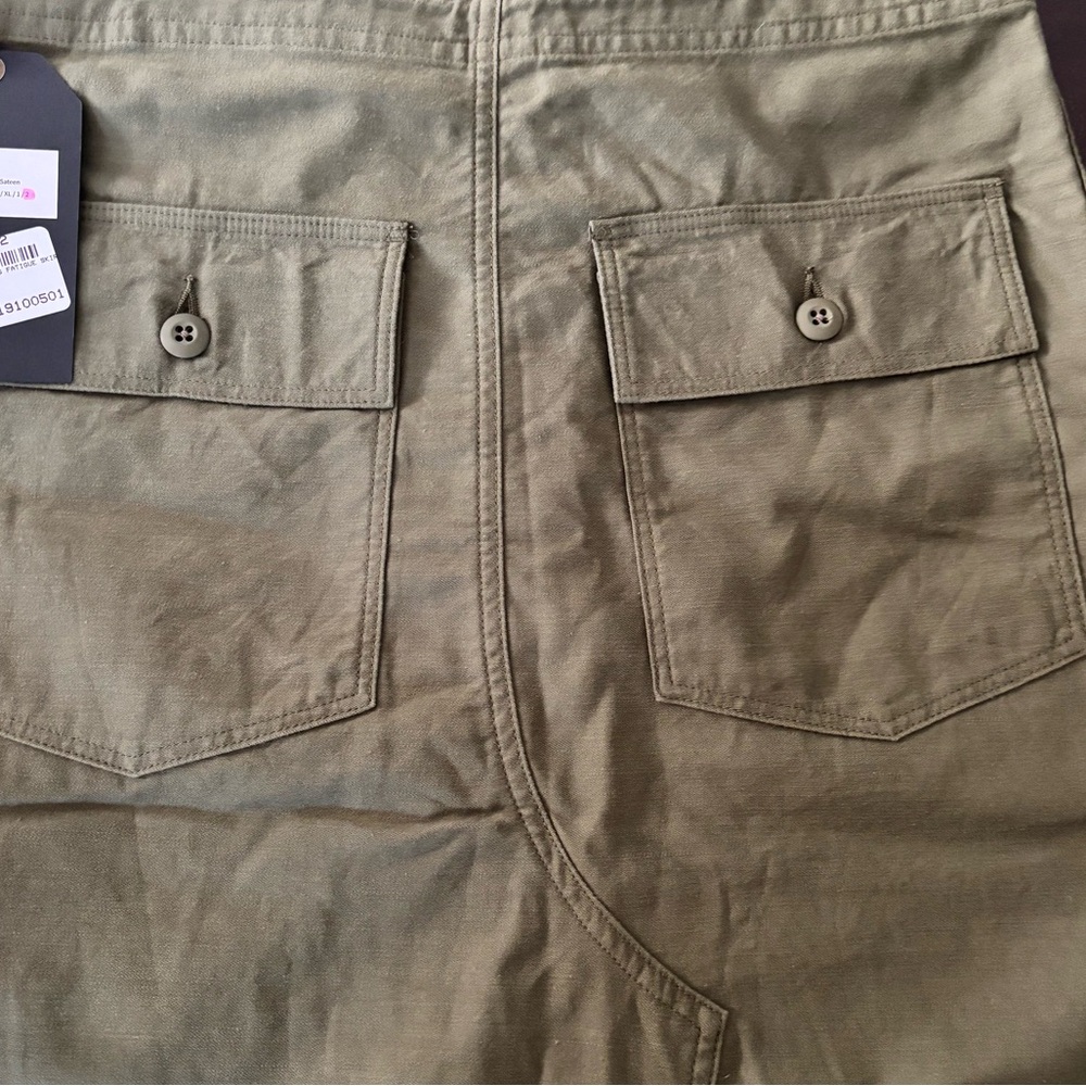 🫒 Needles Japan Olive Fatigue Skirt Unisex Size 34 🫒 - Picture 11 of 14